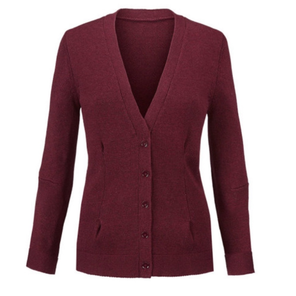 Cabi Catch Cardigan in burgundy size XL